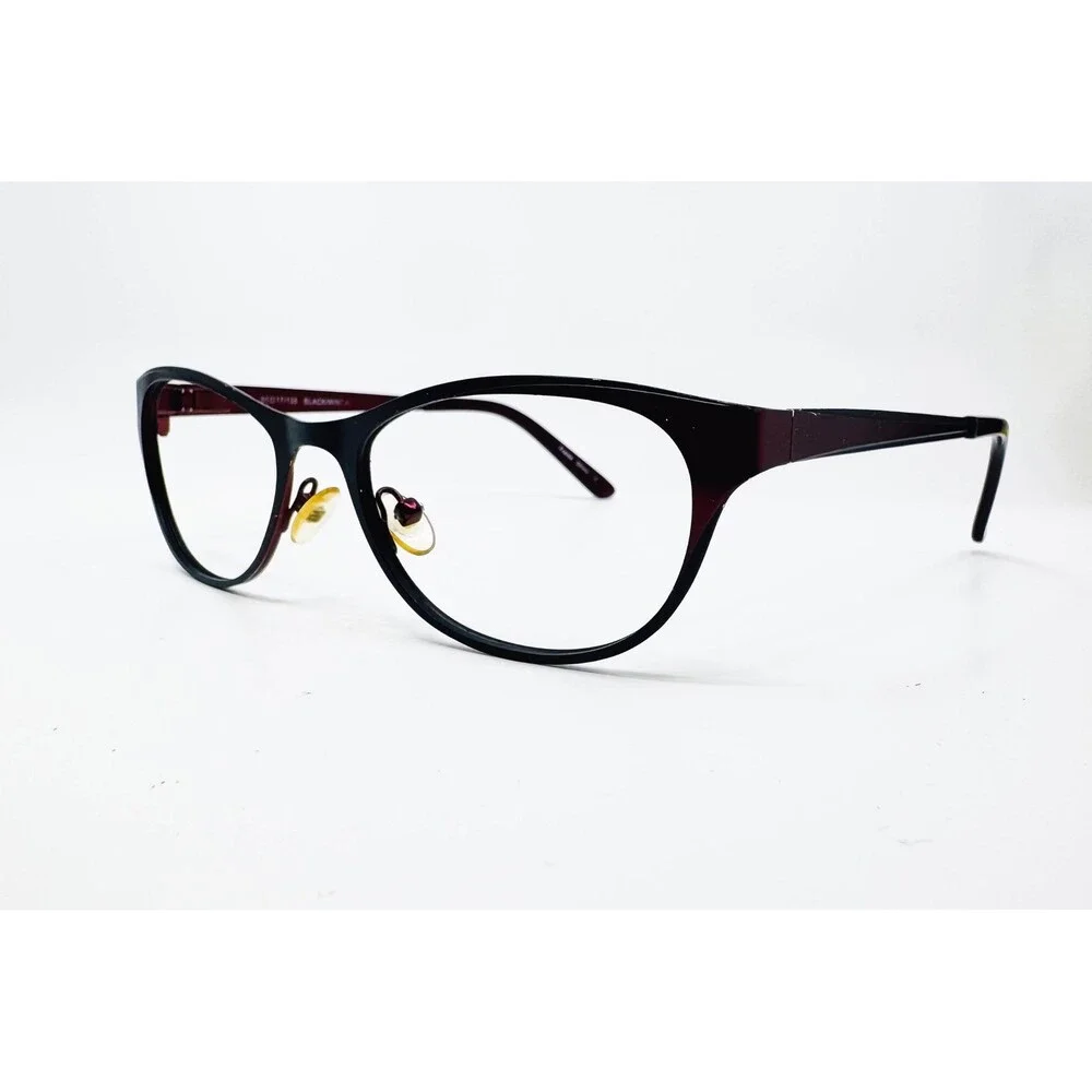 B.U.M. Equipment Eyeglasses Womens Black Wine Fictitious Cat Eye 50-17-135